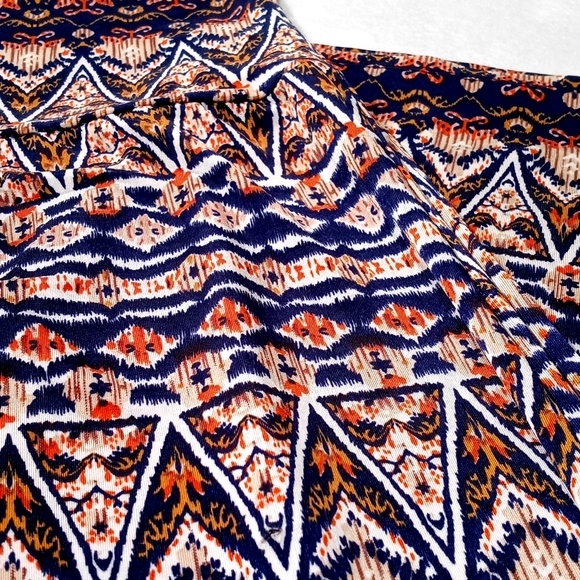 Bohemian Women's Brown Boho Print Semi Cropped Wide Leg Palazzo Pants M - Picture 8 of 16